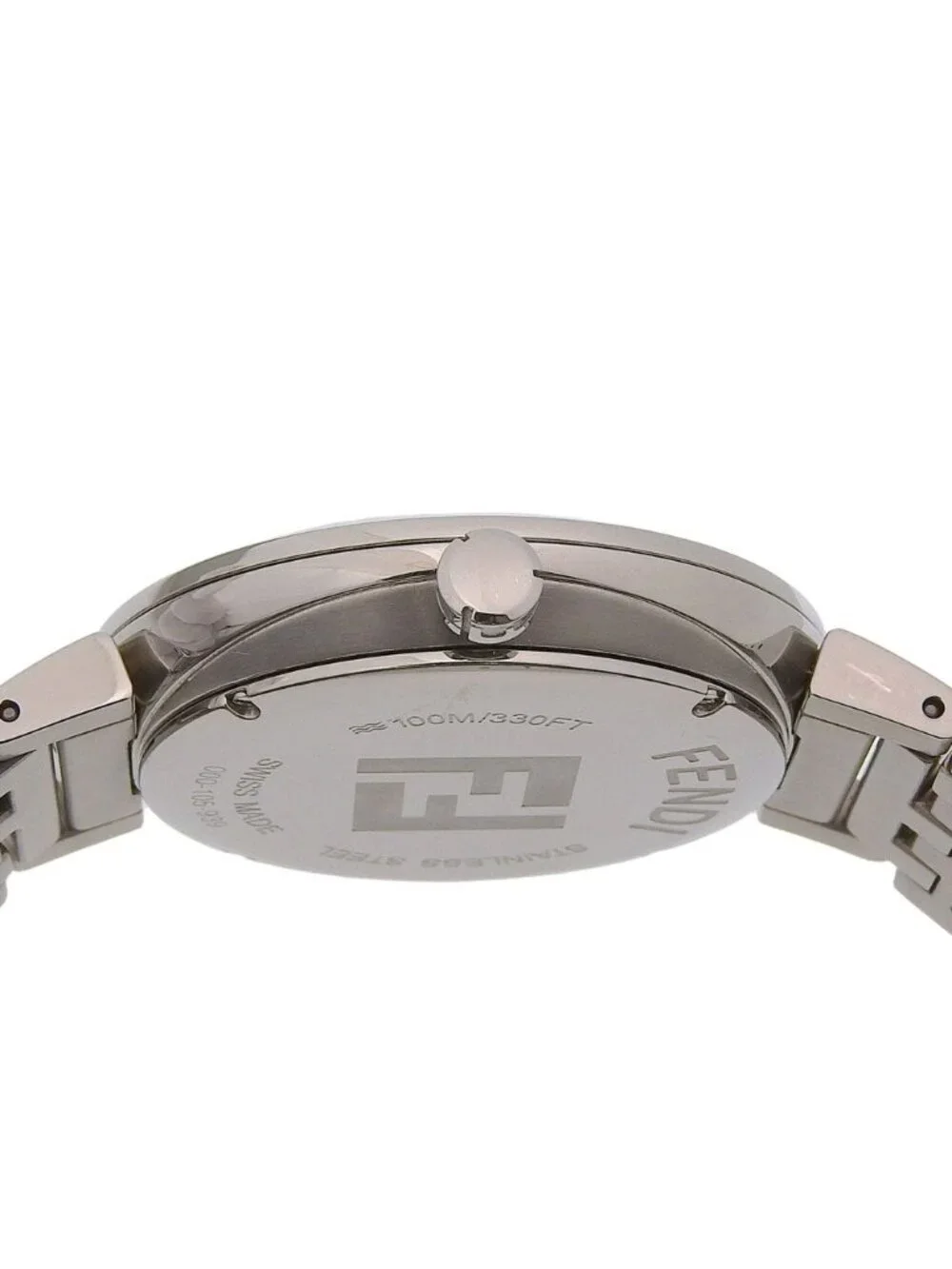 Fendi Forever Date Stainless Steel Quartz Analog Display Black Dial Watch